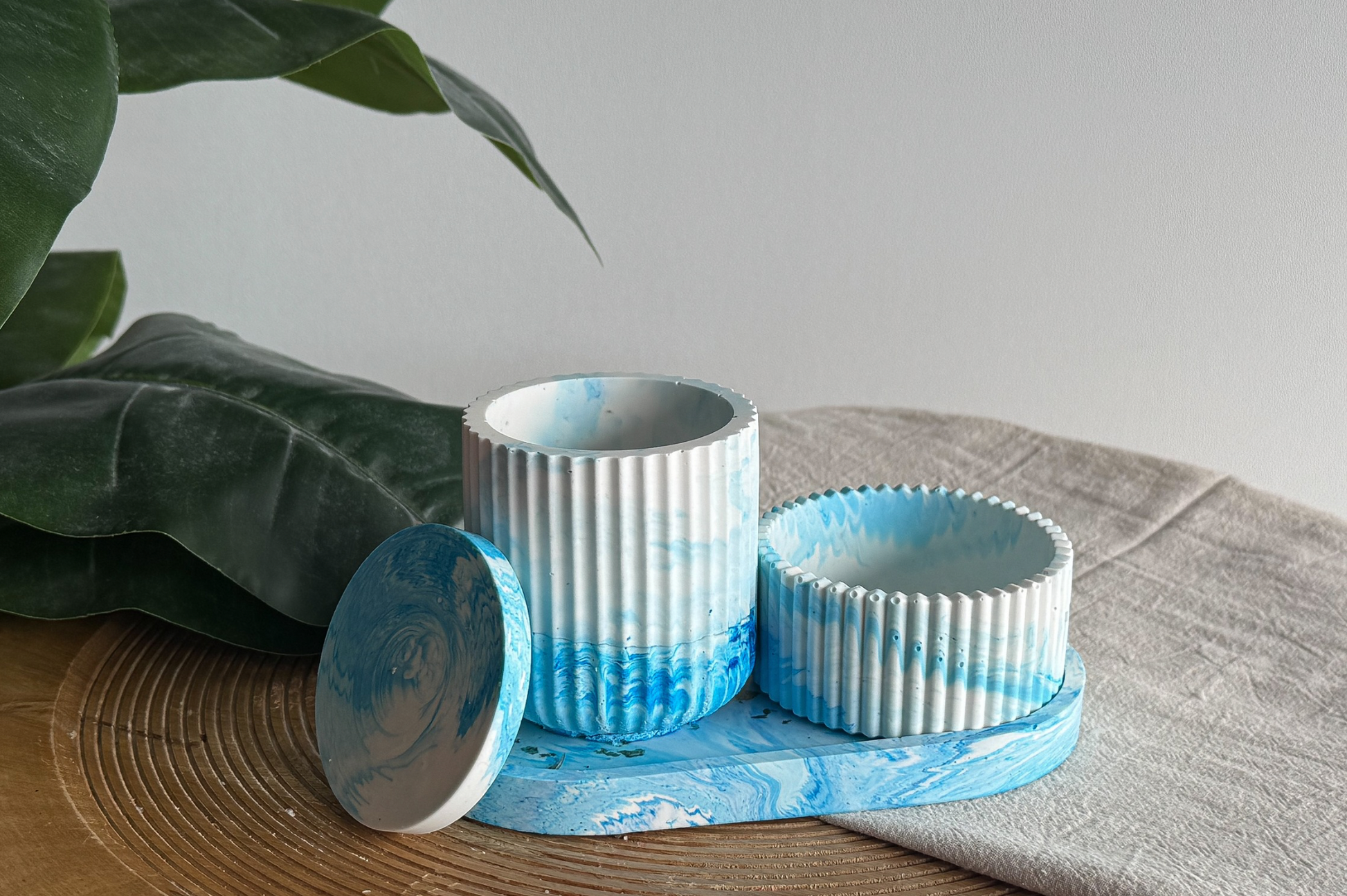Bastelset Resin Bad-Accessoires-Set blau