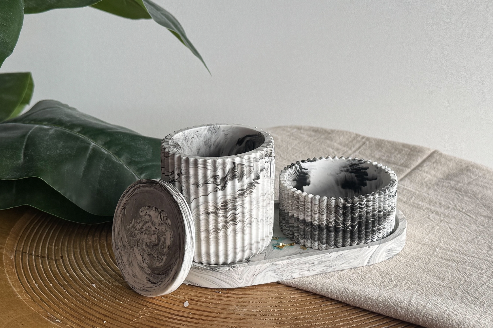 Bastelset Resin Bad-Accessoires-Set Schwarz
