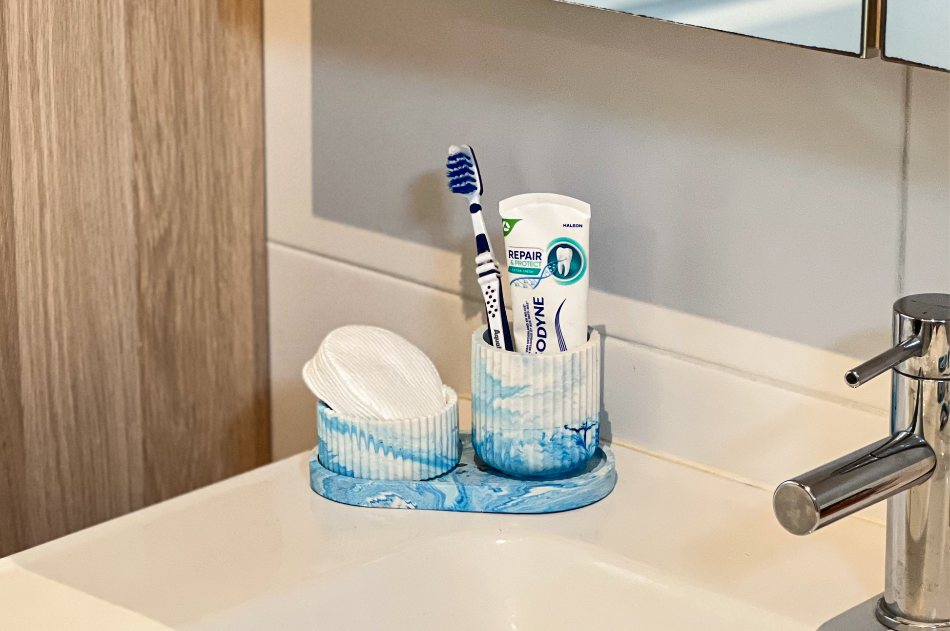 Bastelset Resin Bad-Accessoires-Set blau