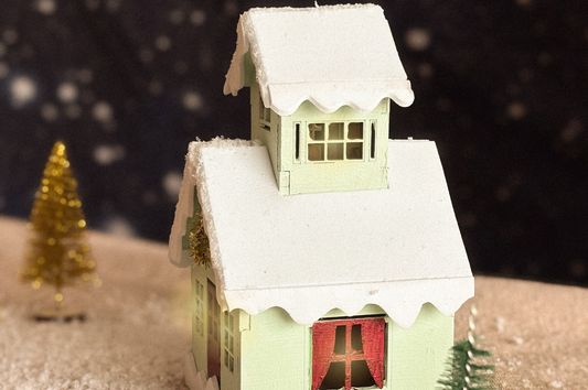 Bastelset Holz-Weihnachtshaus in Grün