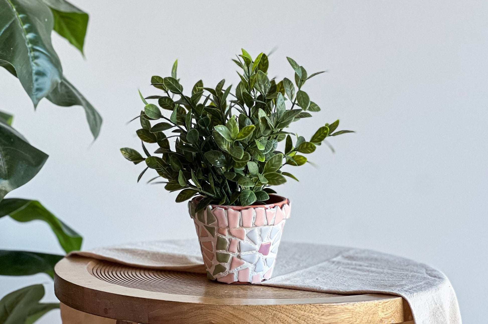 Mosaik Blumentopf Pastell