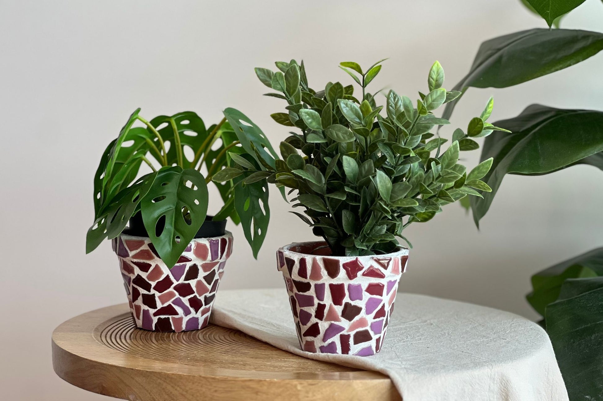 Mosaik Blumentopf Rosa