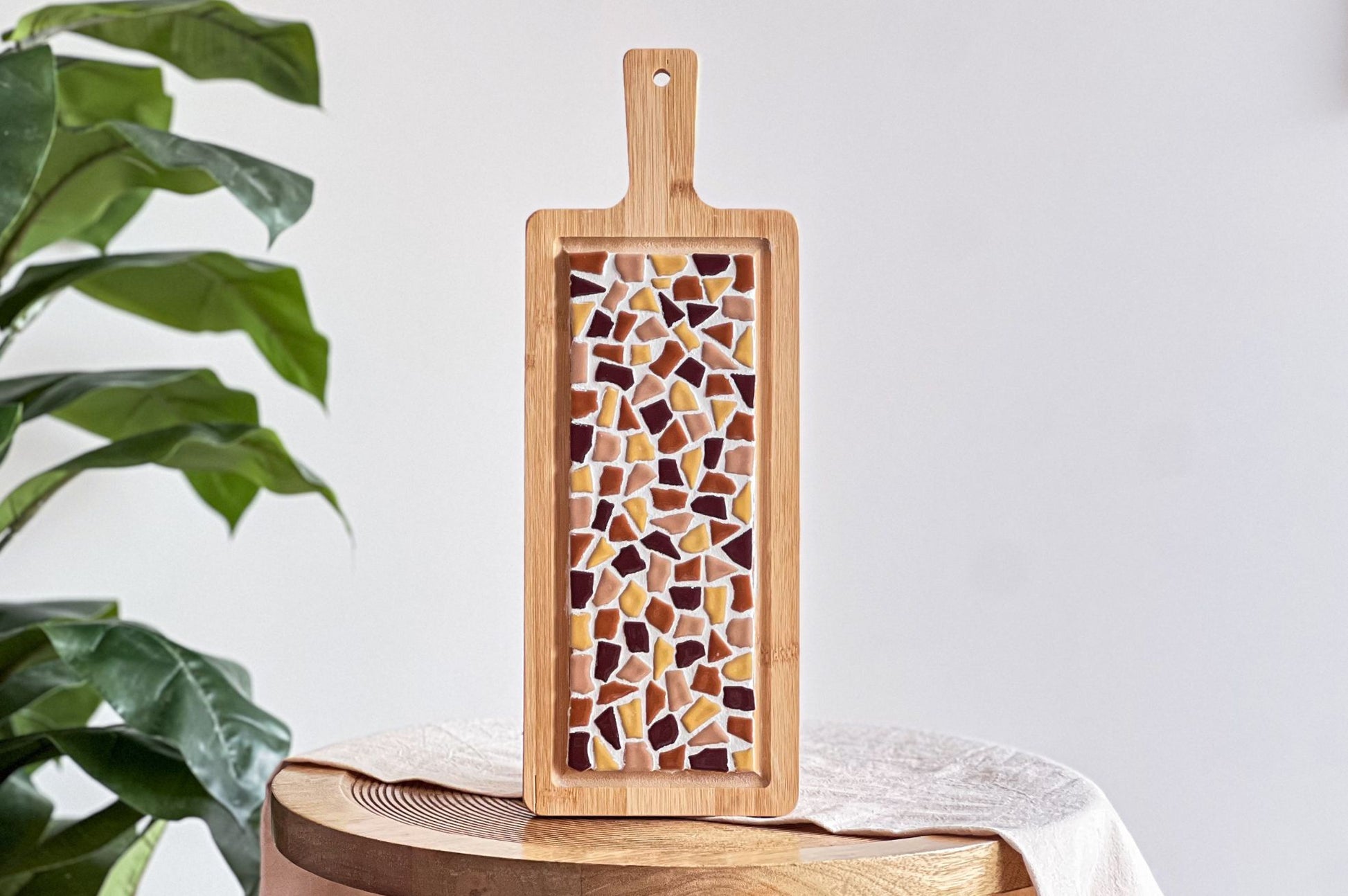 Mosaik Snackbrett braun