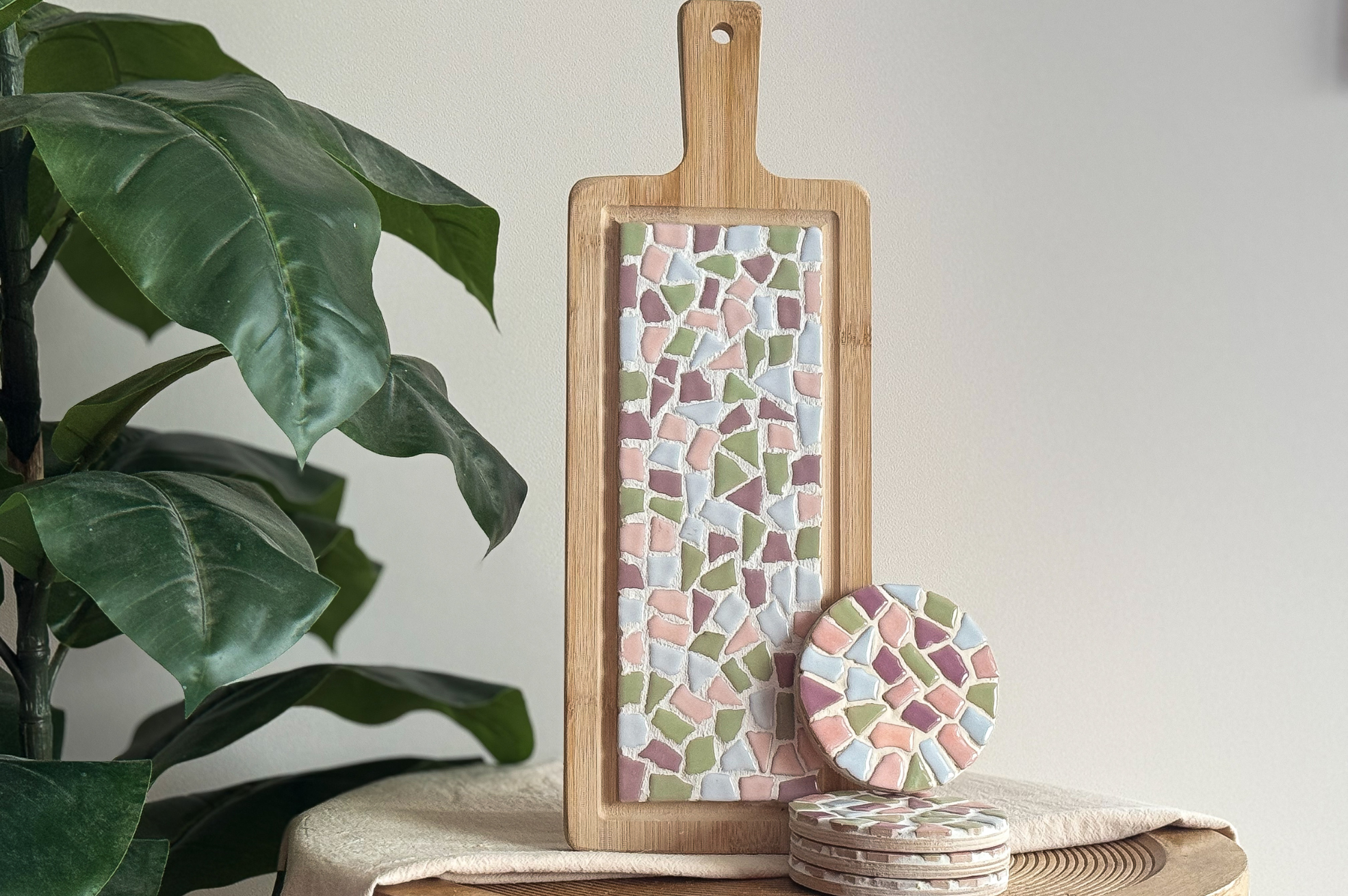 Kombiangebot Mosaik Bastelset Servierbrett & Untersetzer