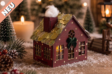 DIY Bastelset Holz-Weihnachtshaus - Modell 3
