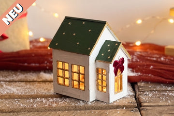 DIY Bastelset Holz-Weihnachtshaus - Modell 6