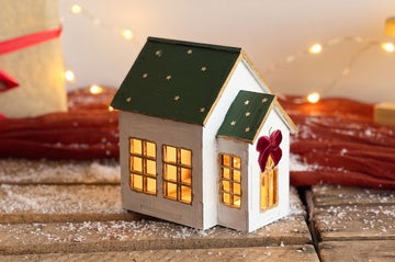 DIY Bastelset Holz-Weihnachtshaus - Modell 6