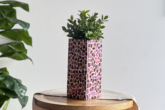DIY Mosaikvase Rosa