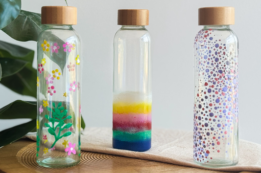 DIY Set Glas Wasserflasche – 6 Stück (30 % Rabatt)
