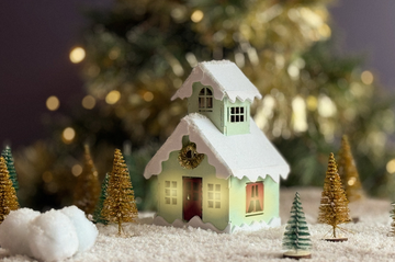 Bastelset Holz-Weihnachtshaus in Grün
