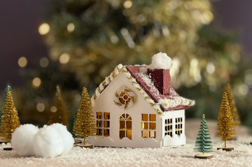 Bastelset Holz-Weihnachtshaus in Weiß