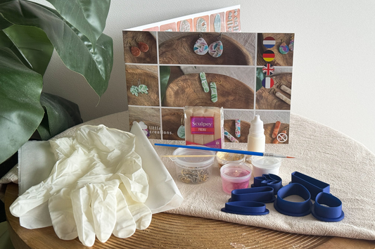 DIY-Paket für Ohrringe aus Polymer Clay – 1 Farbe, ohne Werkzeug