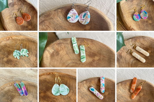 DIY Fimo Polymer Clay Ohrringe Mehrfarbig inkl. Werkzeug