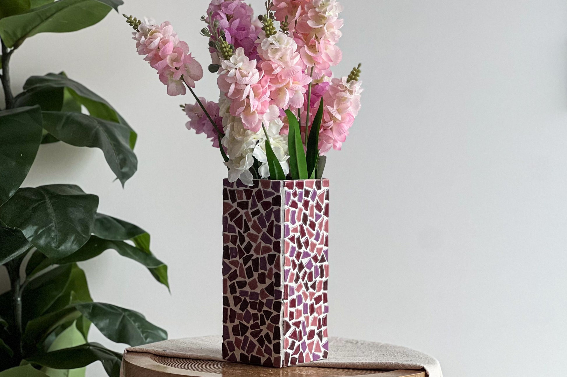 Mosaik Bastelset Vase rosa