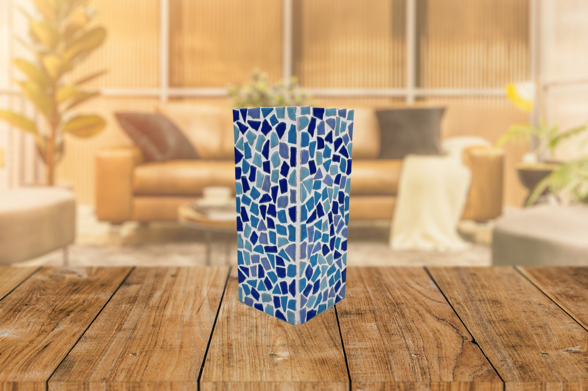 Mosaik Vase Blau