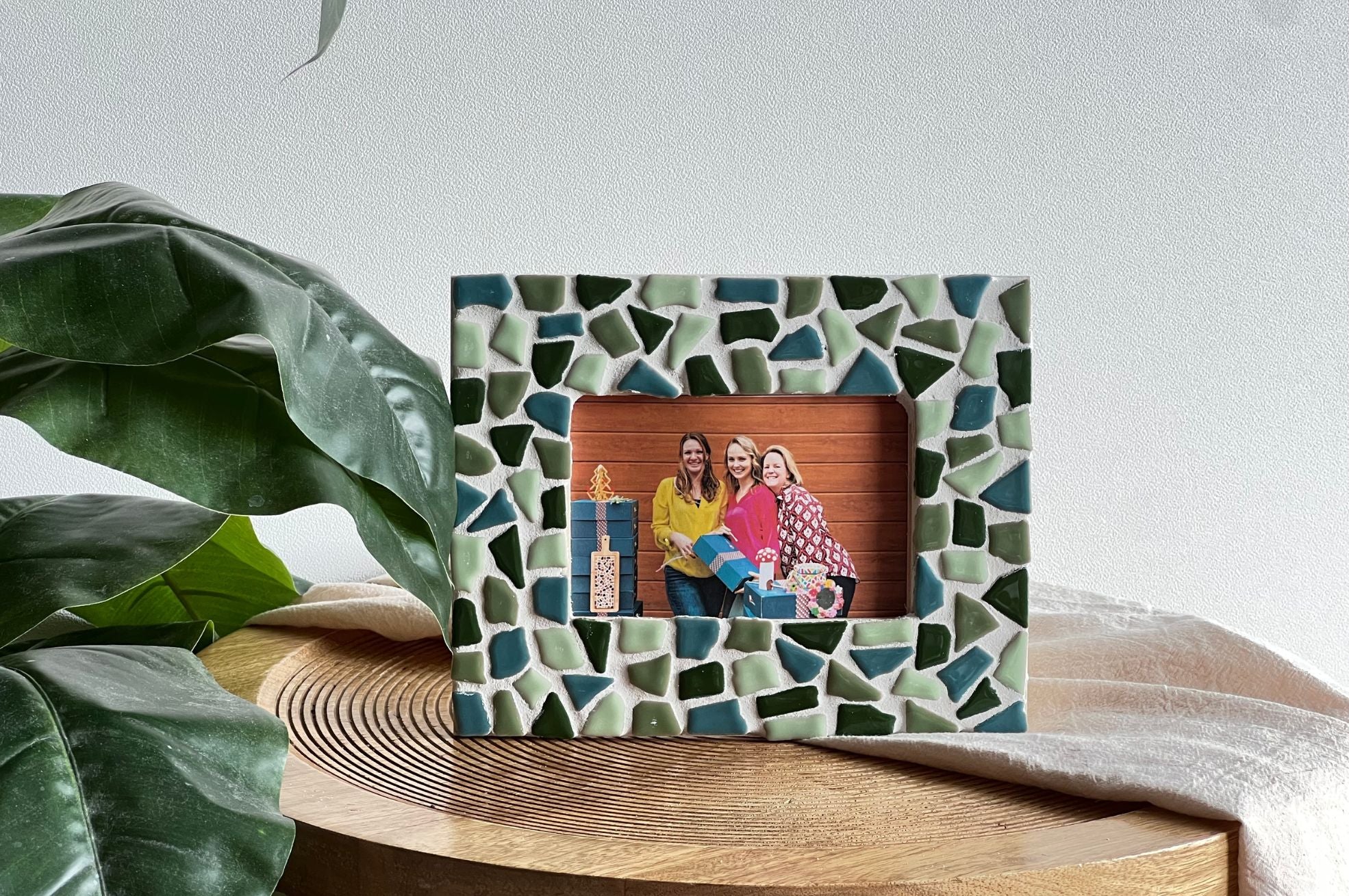 Mosaik Fotorahmen grün