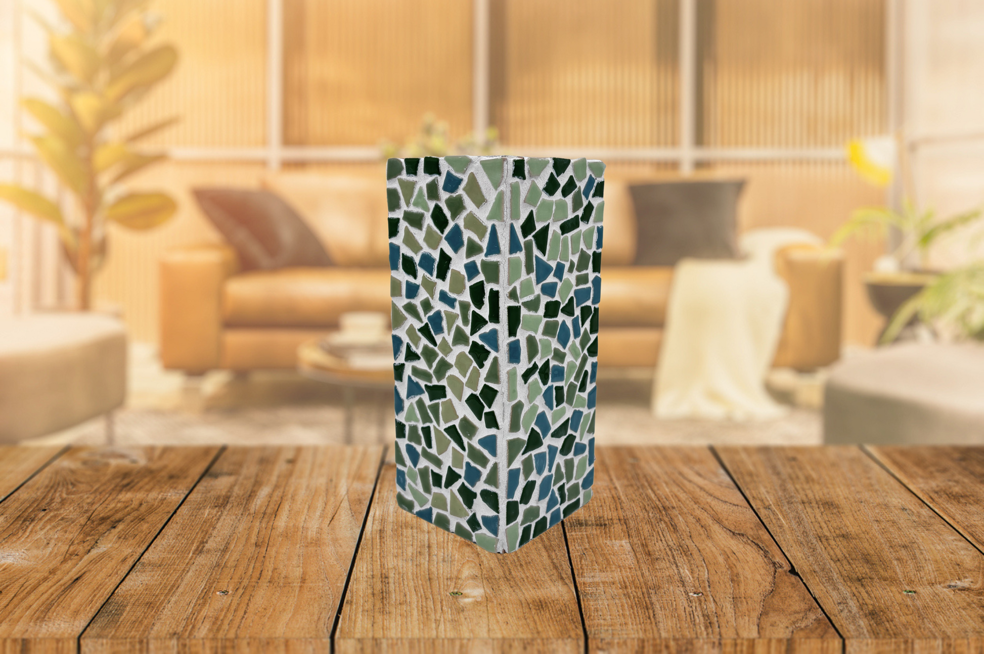 Mosaik Vase Grun