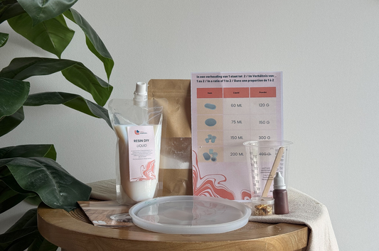 inhalt Bastelset Gießharz Tablett