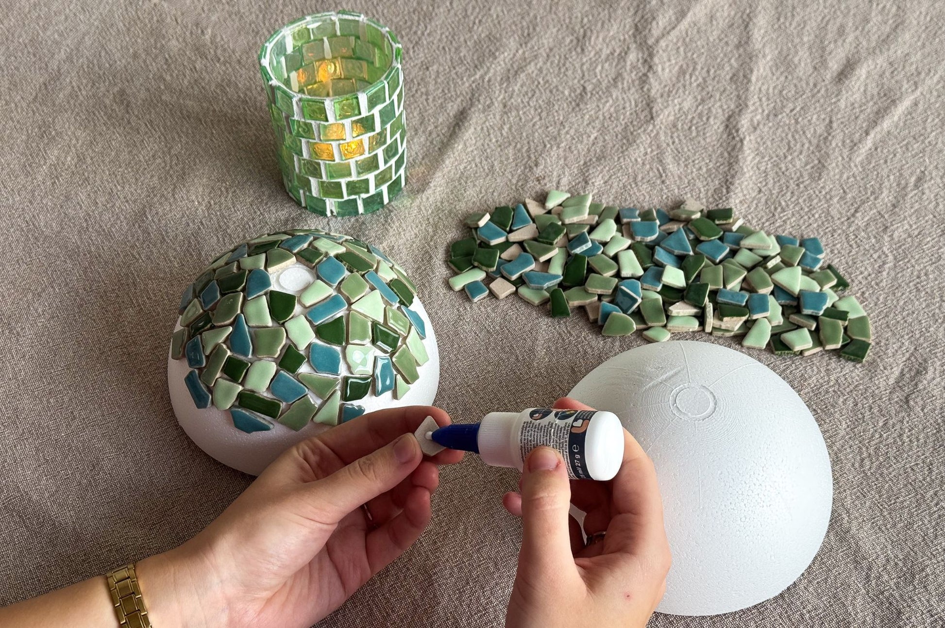 Bastelset Mosaikkugel machen