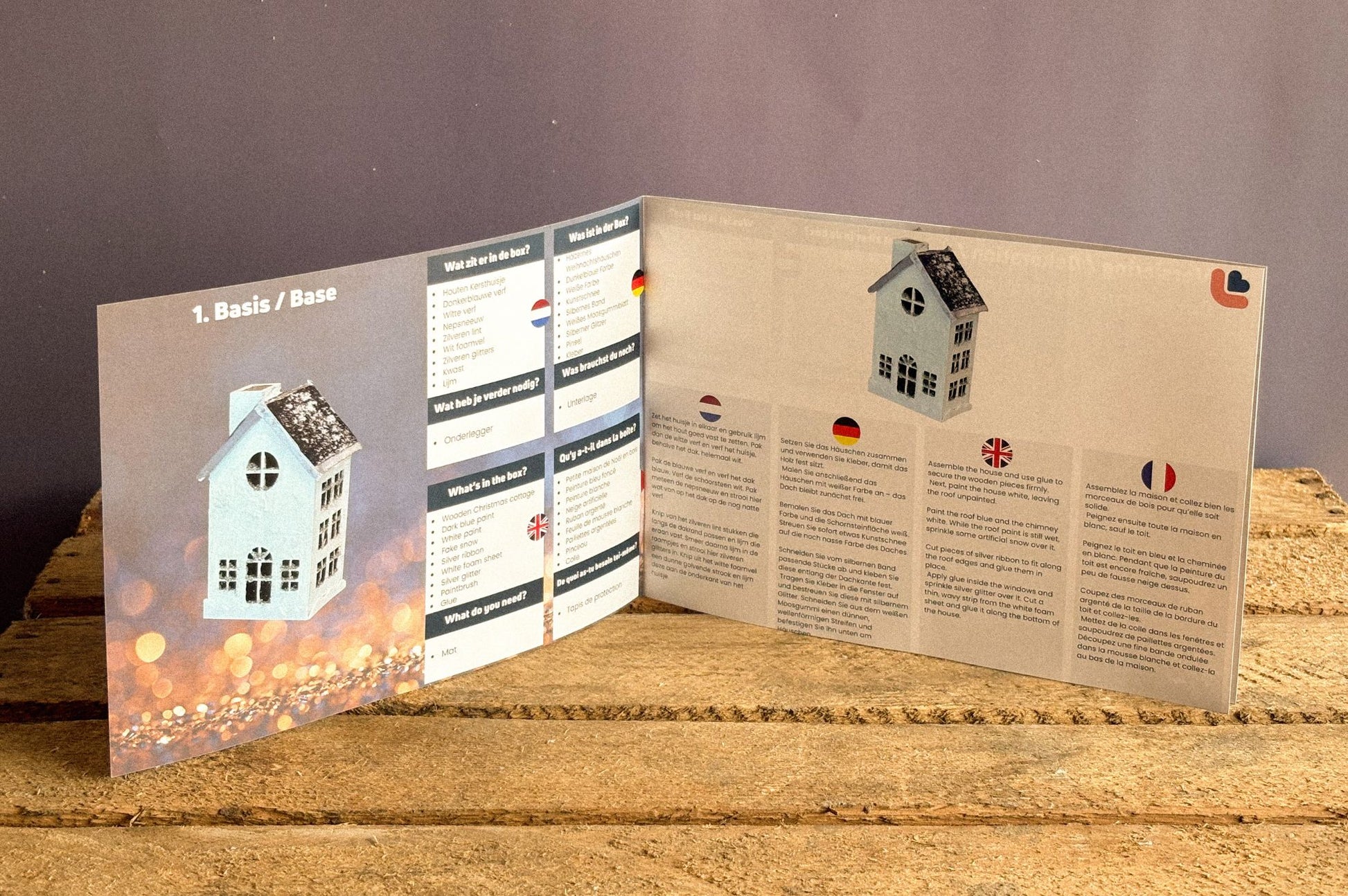 Foto Inhalt DIY-Set Holz-Weihnachtshaus Weiß