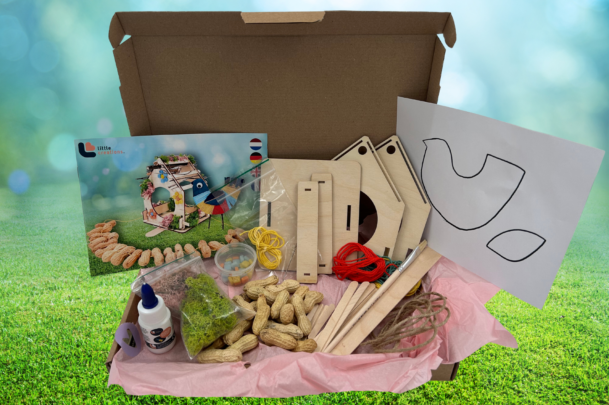 Inhalt Bastelset Vogelhaus