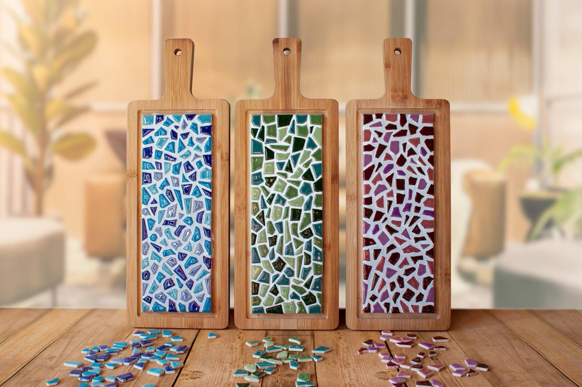 DIY Bastelset Mosaiek Servierbrett 3 Farben